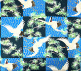 Crane Checkerboard fabric (blue)