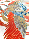 Japanese Roosters fabric (ivory/orange)