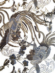 Japanese Roosters fabric (ivory/black)