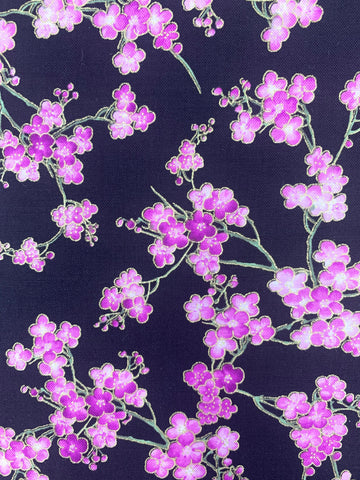 Cherry blossom fabric (black)