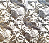 Japanese Roosters fabric (ivory/black)