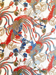 Japanese Roosters fabric (ivory/orange)