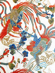 Japanese Roosters fabric (ivory/orange)