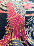 Japanese Roosters fabric (black)