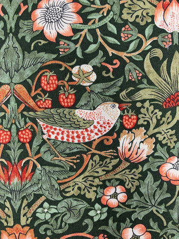 William Morris Strawberry Thief fabric (dark green)