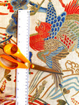 Japanese Roosters fabric (ivory/orange)