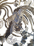 Japanese Roosters fabric (ivory/black)