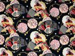 Japanese Ladies fabric (black)